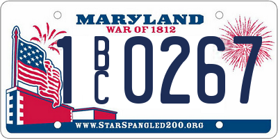 MD license plate 1BC0267