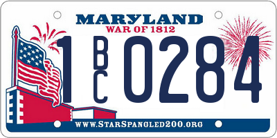 MD license plate 1BC0284
