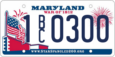 MD license plate 1BC0300