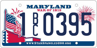 MD license plate 1BC0395