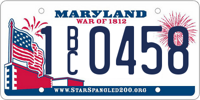 MD license plate 1BC0458