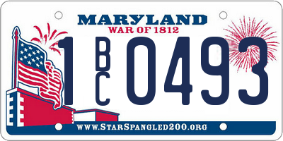 MD license plate 1BC0493
