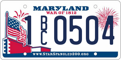MD license plate 1BC0504