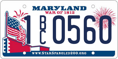 MD license plate 1BC0560