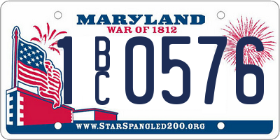 MD license plate 1BC0576