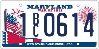MD license plate 1BC0614