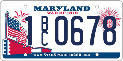 MD license plate 1BC0678