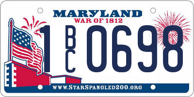 MD license plate 1BC0698