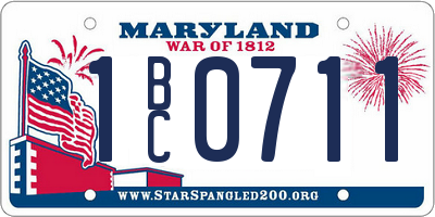 MD license plate 1BC0711