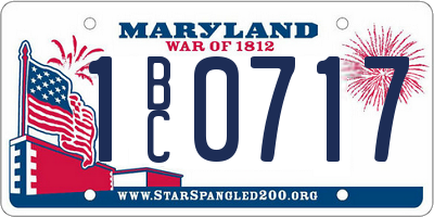 MD license plate 1BC0717