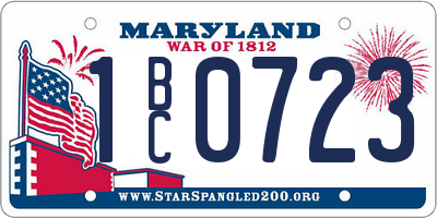 MD license plate 1BC0723