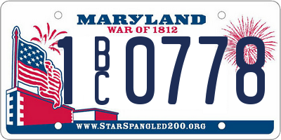 MD license plate 1BC0778