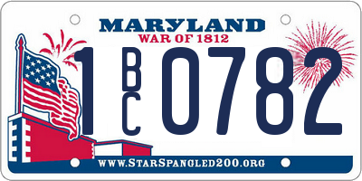 MD license plate 1BC0782