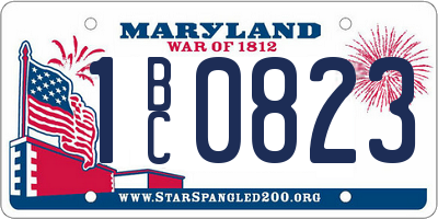 MD license plate 1BC0823