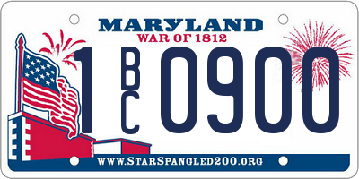 MD license plate 1BC0900