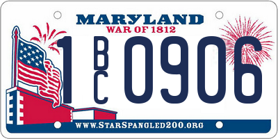 MD license plate 1BC0906