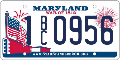 MD license plate 1BC0956
