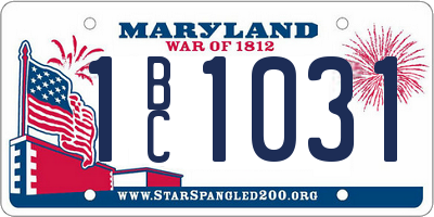 MD license plate 1BC1031