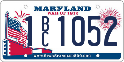 MD license plate 1BC1052