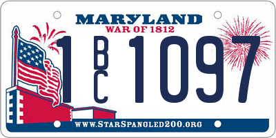 MD license plate 1BC1097