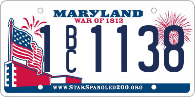 MD license plate 1BC1138