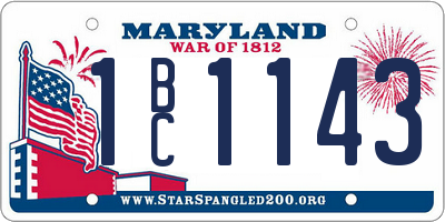 MD license plate 1BC1143