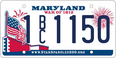 MD license plate 1BC1150