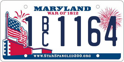 MD license plate 1BC1164