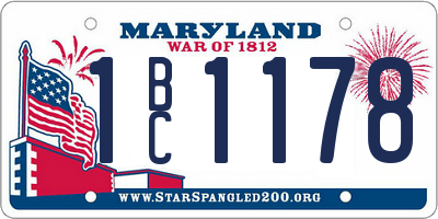 MD license plate 1BC1178