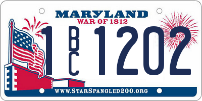 MD license plate 1BC1202