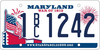 MD license plate 1BC1242