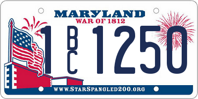 MD license plate 1BC1250