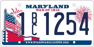 MD license plate 1BC1254