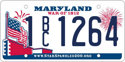 MD license plate 1BC1264