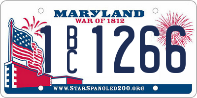 MD license plate 1BC1266