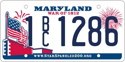 MD license plate 1BC1286