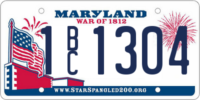 MD license plate 1BC1304