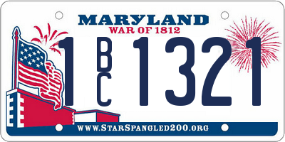 MD license plate 1BC1321