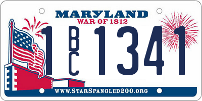 MD license plate 1BC1341