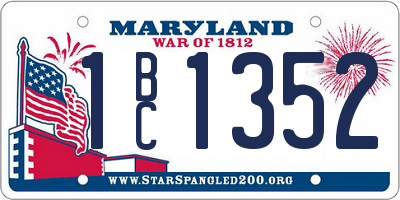 MD license plate 1BC1352
