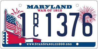 MD license plate 1BC1376