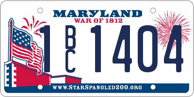 MD license plate 1BC1404