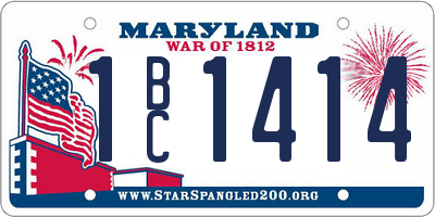 MD license plate 1BC1414
