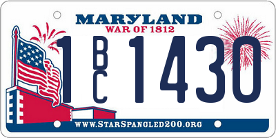 MD license plate 1BC1430