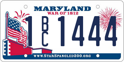 MD license plate 1BC1444