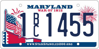 MD license plate 1BC1455