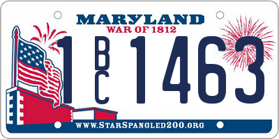 MD license plate 1BC1463