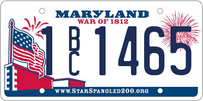 MD license plate 1BC1465