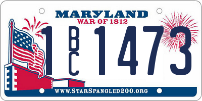 MD license plate 1BC1473