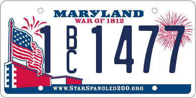 MD license plate 1BC1477